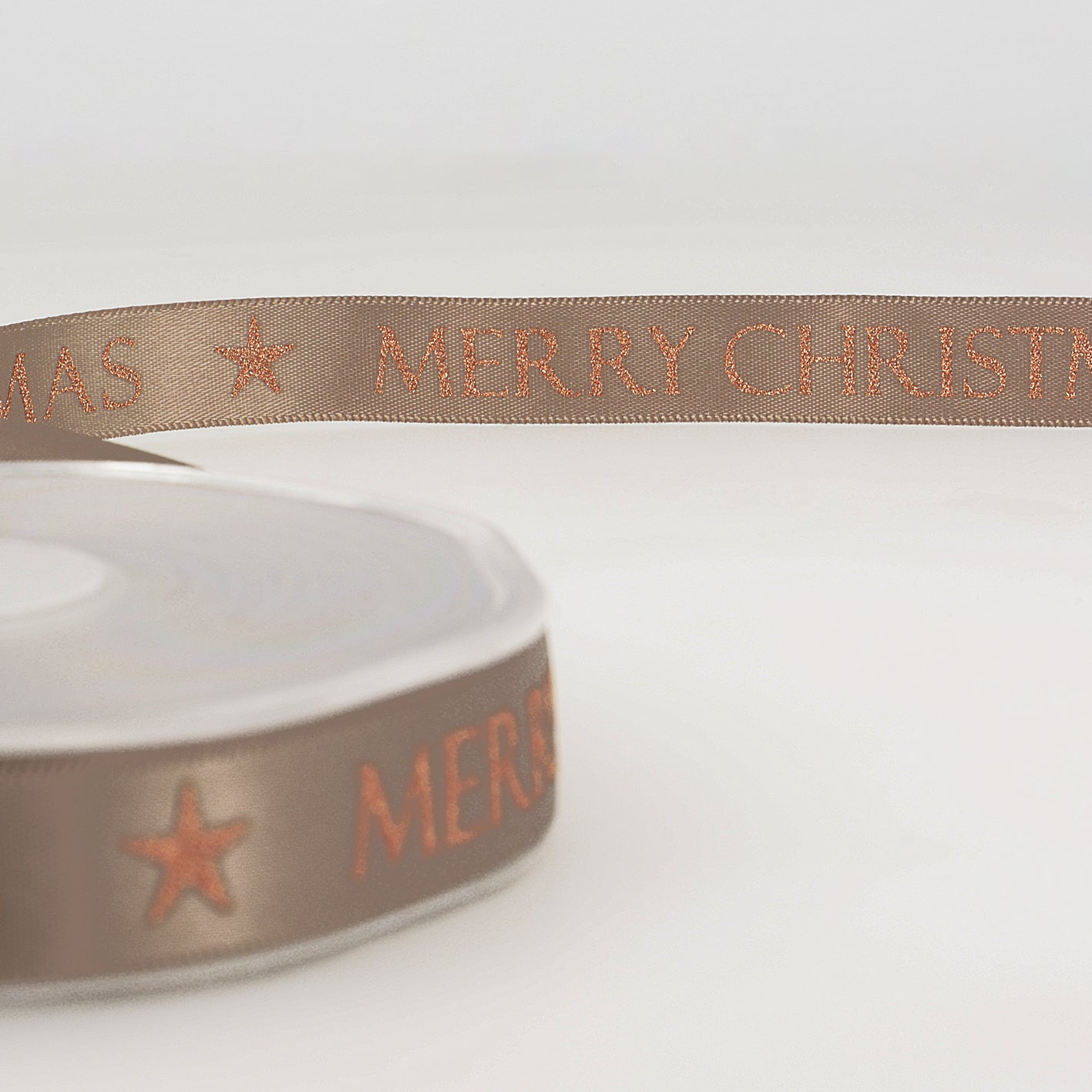 Kerstlint Merry Christmas brons 25mm