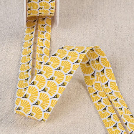 Biaisband waaier geel