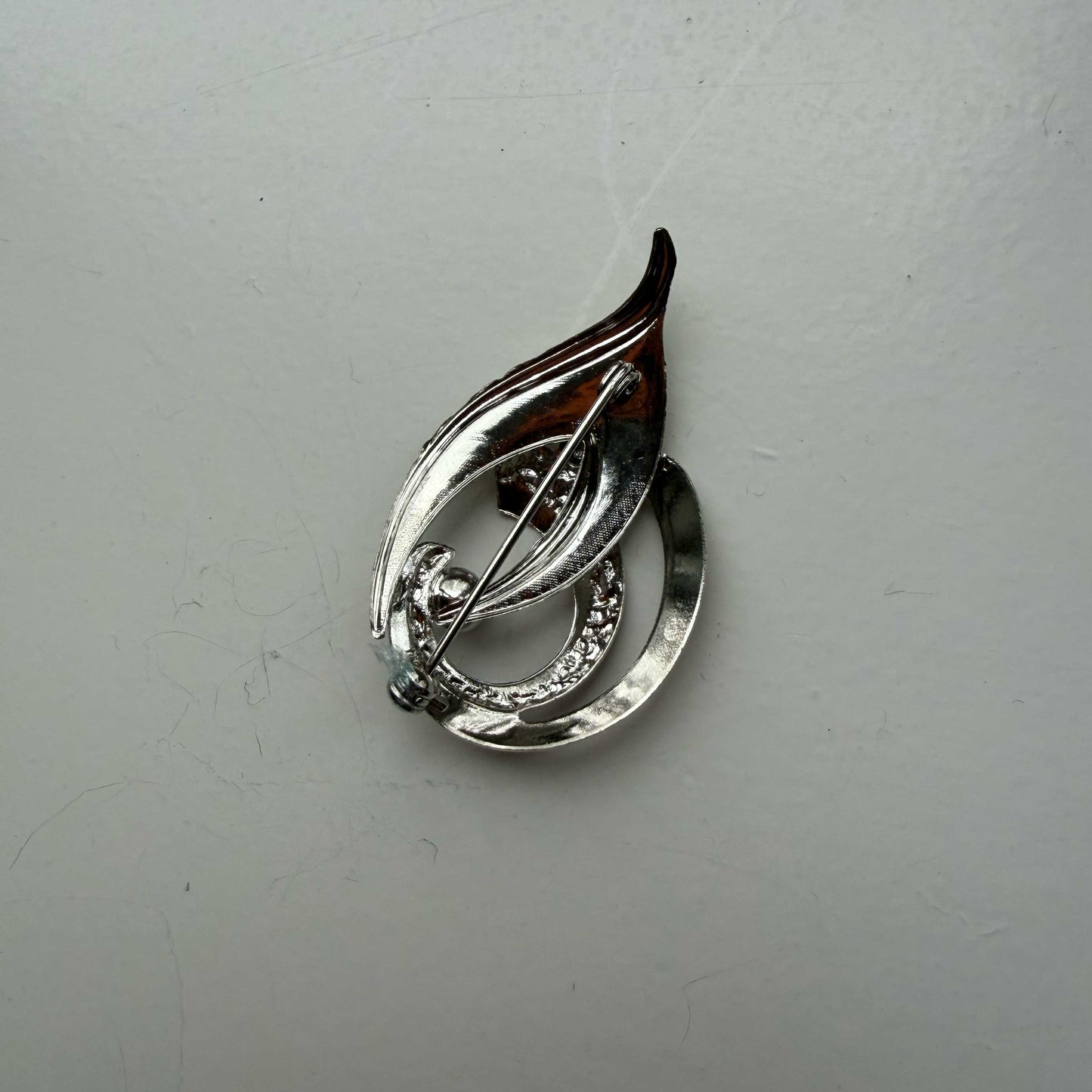 Vintage broche zilver met parel