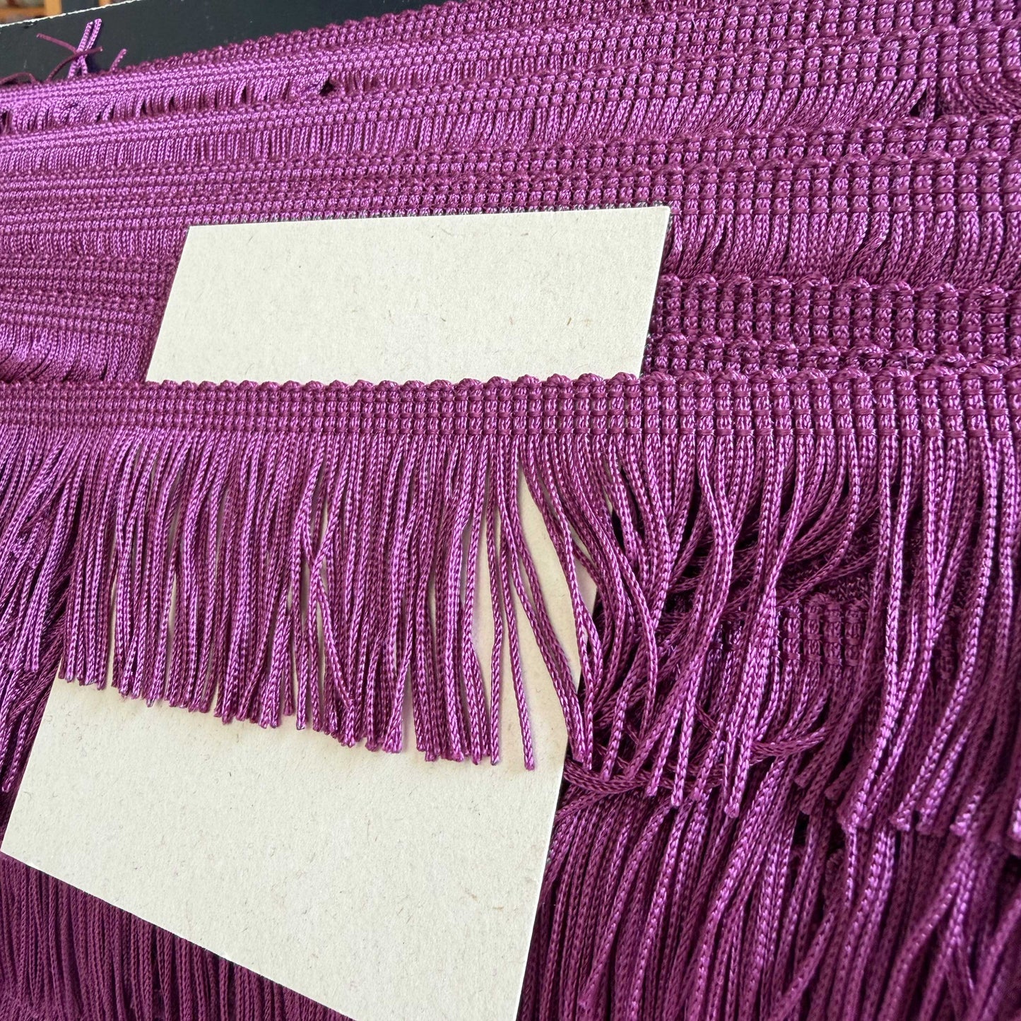 franje 5 cm lang in een wild berry, paarse kleur