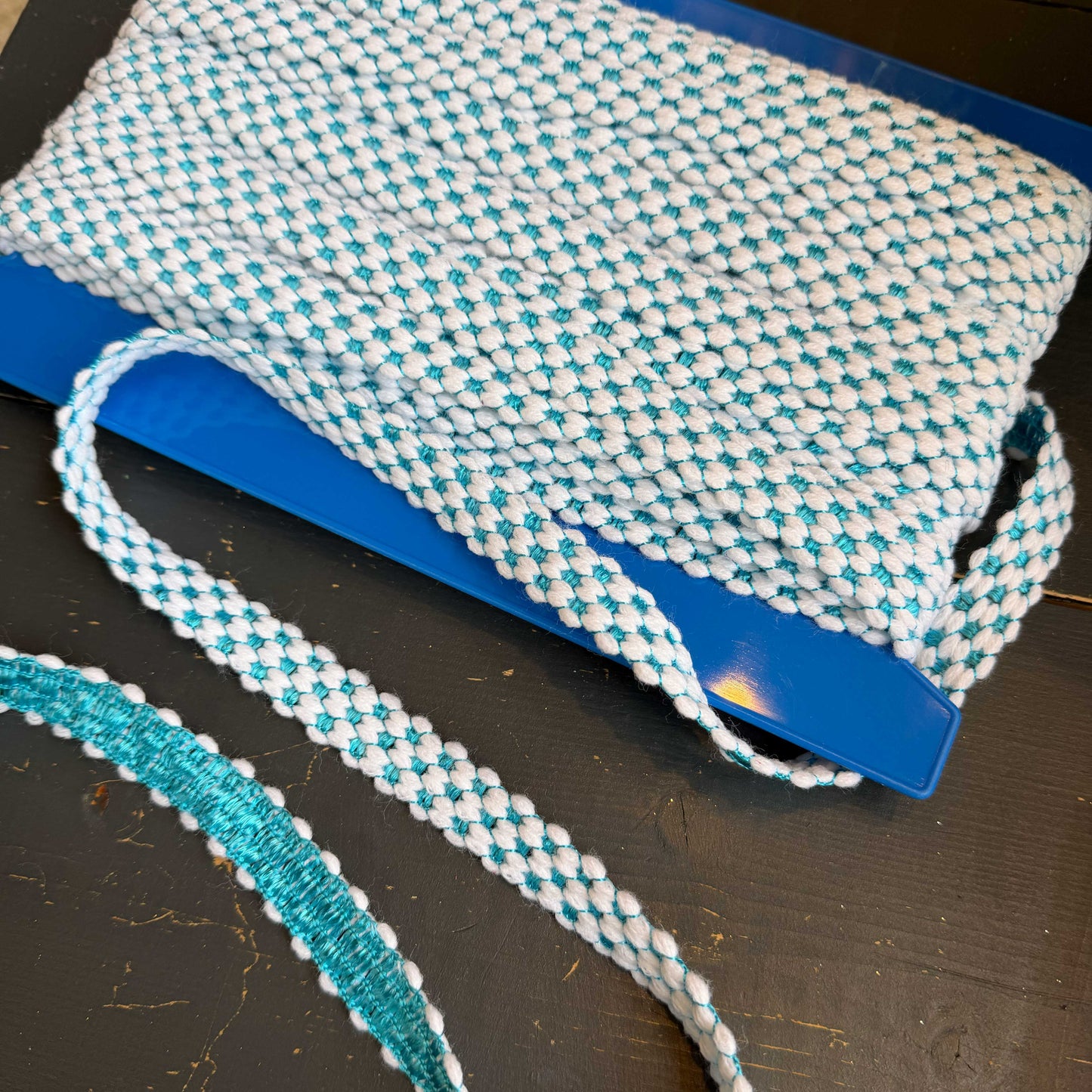 Sierband blauw met wit