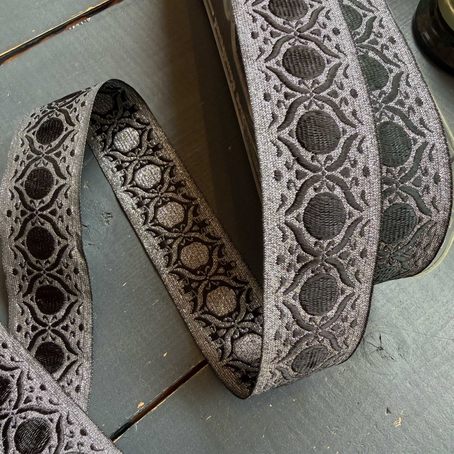 Sierband zwart zilver metallic