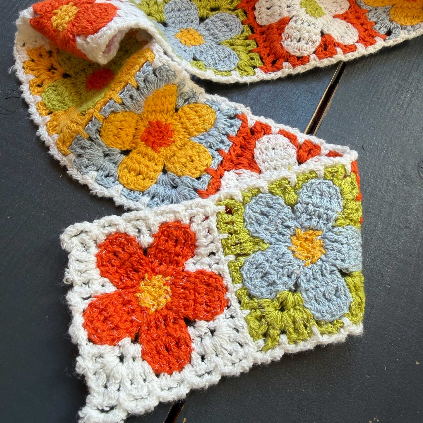 Granny square sierband retro bloemen