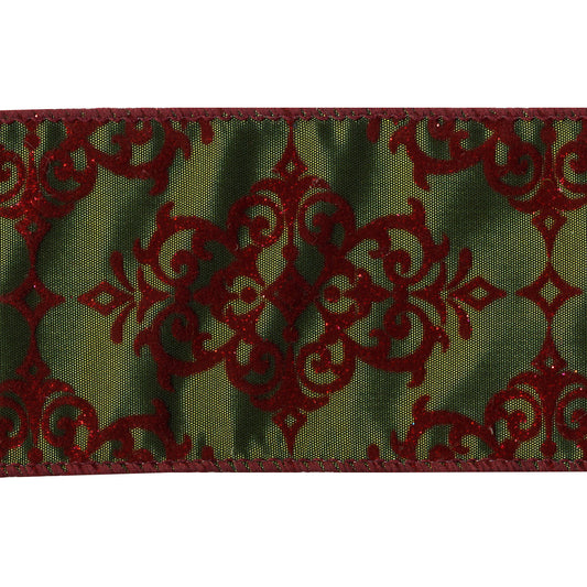 Sierlint met groen en rood jacquard