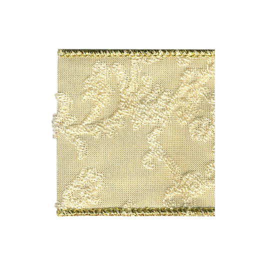 Sierband beige jacquard met subtiele glans