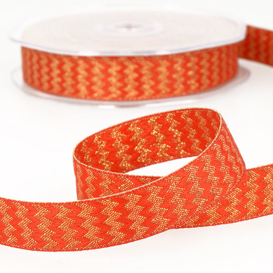 Sierlint rood met gouden details 2,5cm