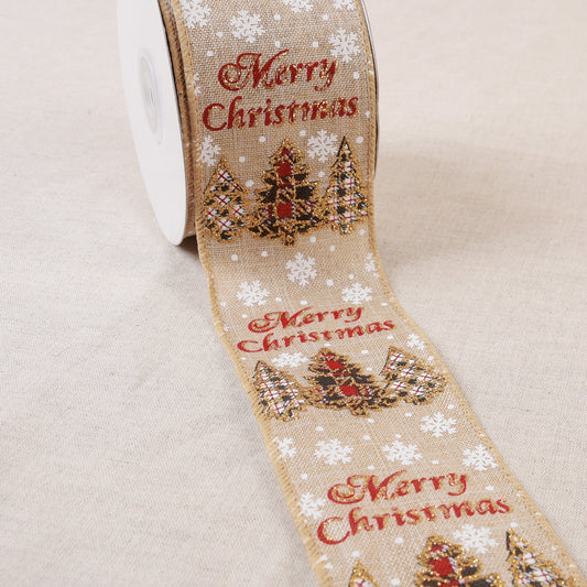 Kerstlint Merry Christmas & bomen