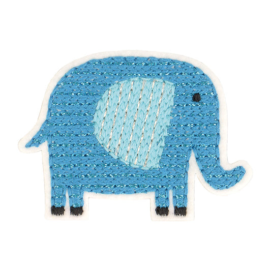 strijkapplicatie van een blauwe olifant