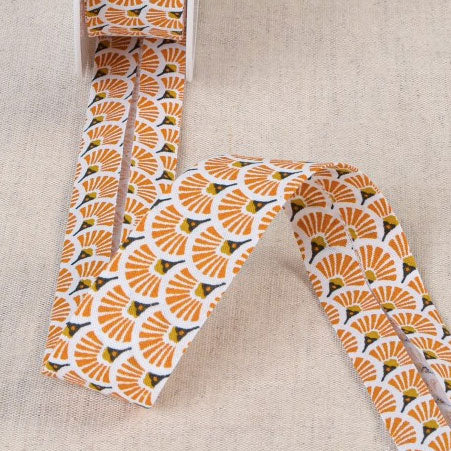 Biaisband waaier oranje