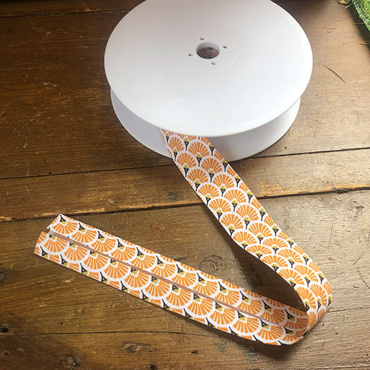 Biaisband waaier oranje