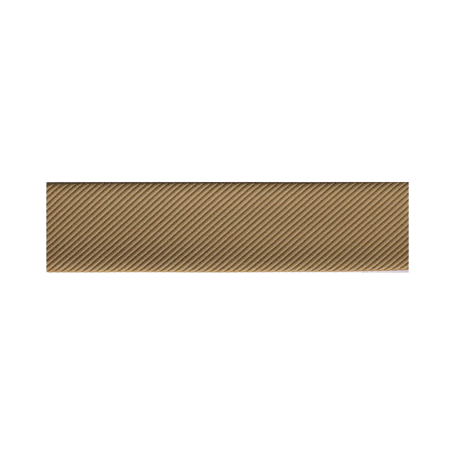 Biasband in een beige kleur met een schuine streep motief erin verwerkt. 