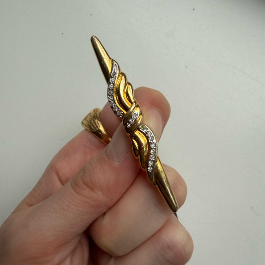 Vintage broche goud met steentjes