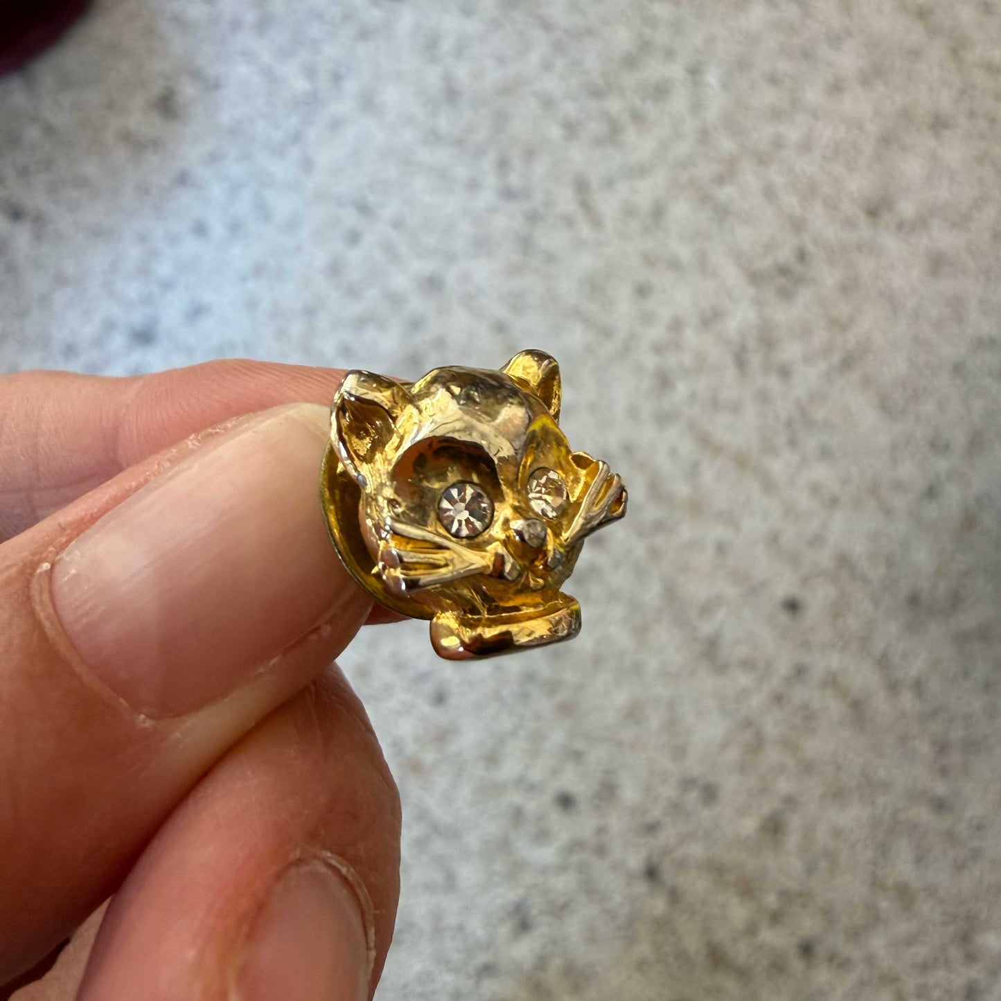 Vintage pin broche kattenhoofdje