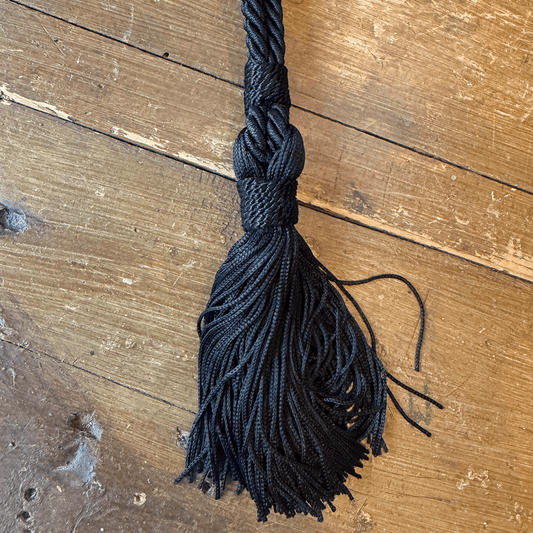 Embrasse met kwast - zwart - 38 cm