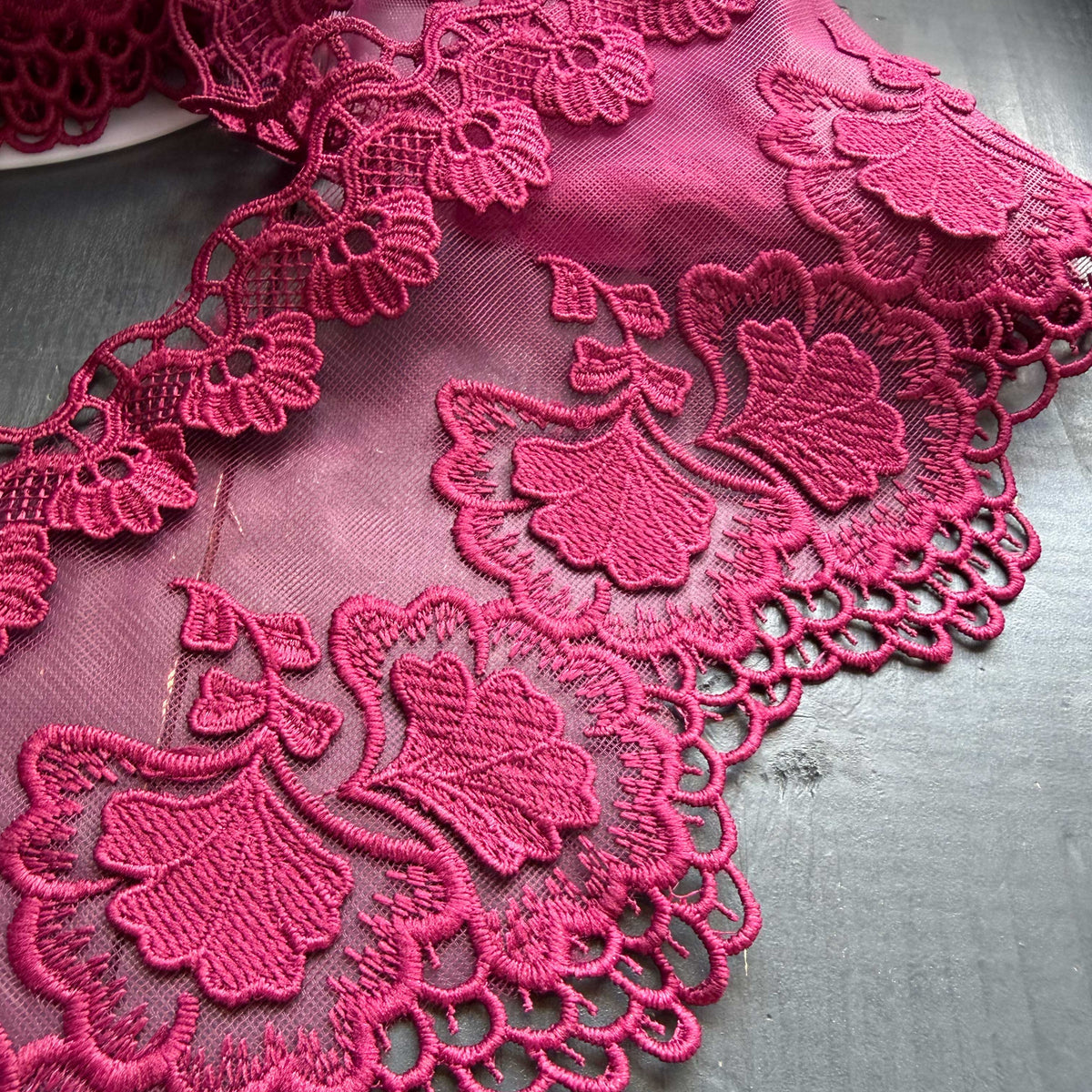 Flora sierband bordeauxrood - 13 cm