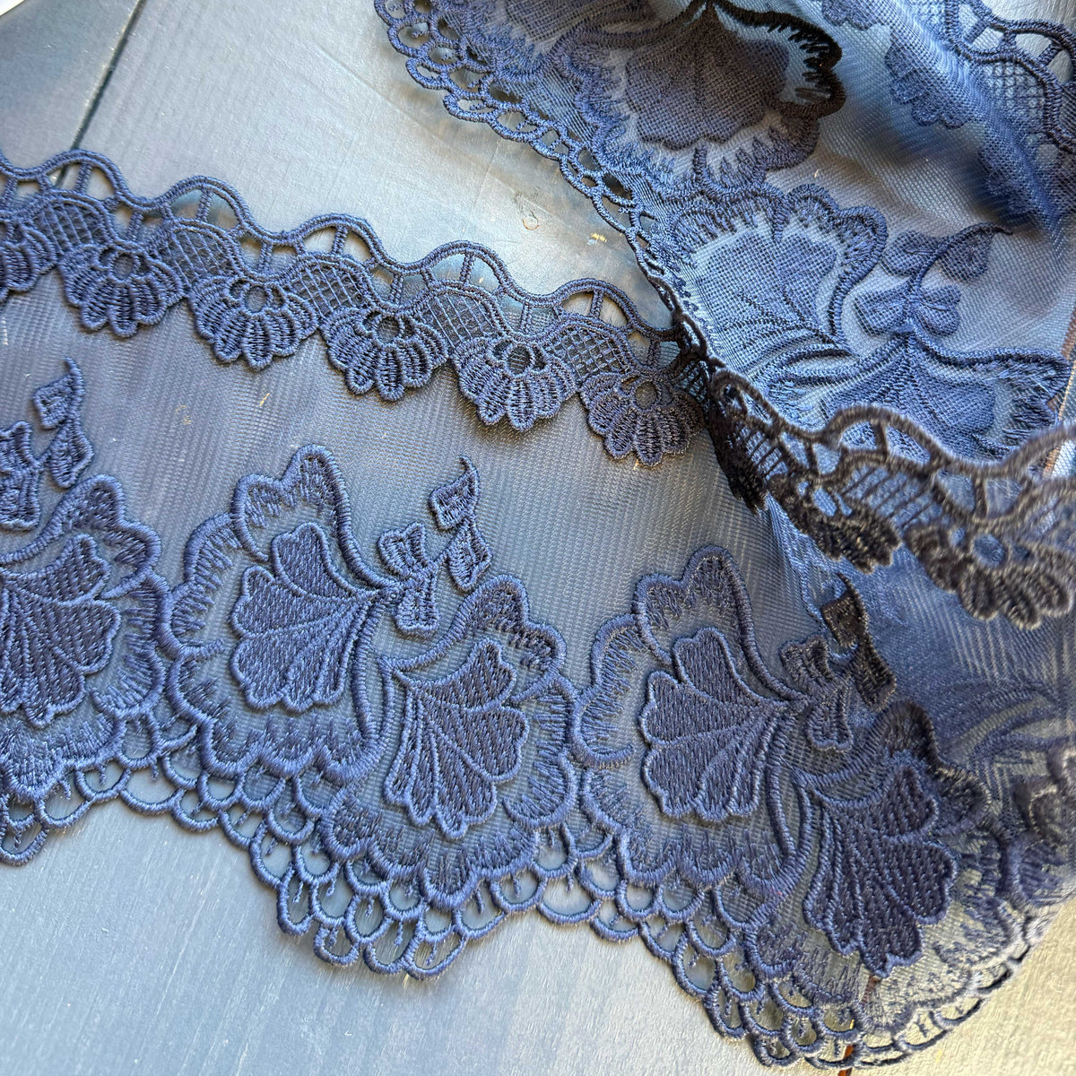 Flora sierband donkerblauw - 13 cm