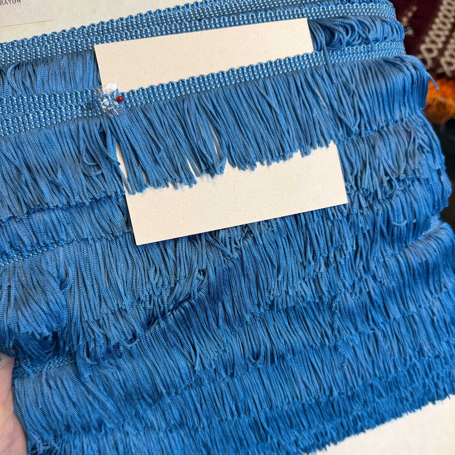 Franjeband blauw 4 cm