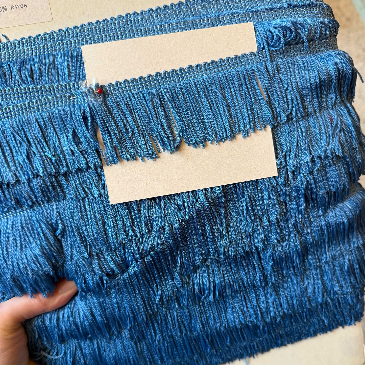 Franjeband blauw 4 cm