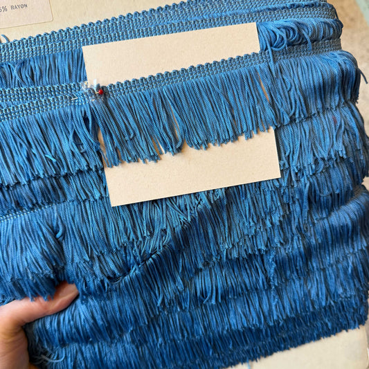 Franjeband blauw 4 cm