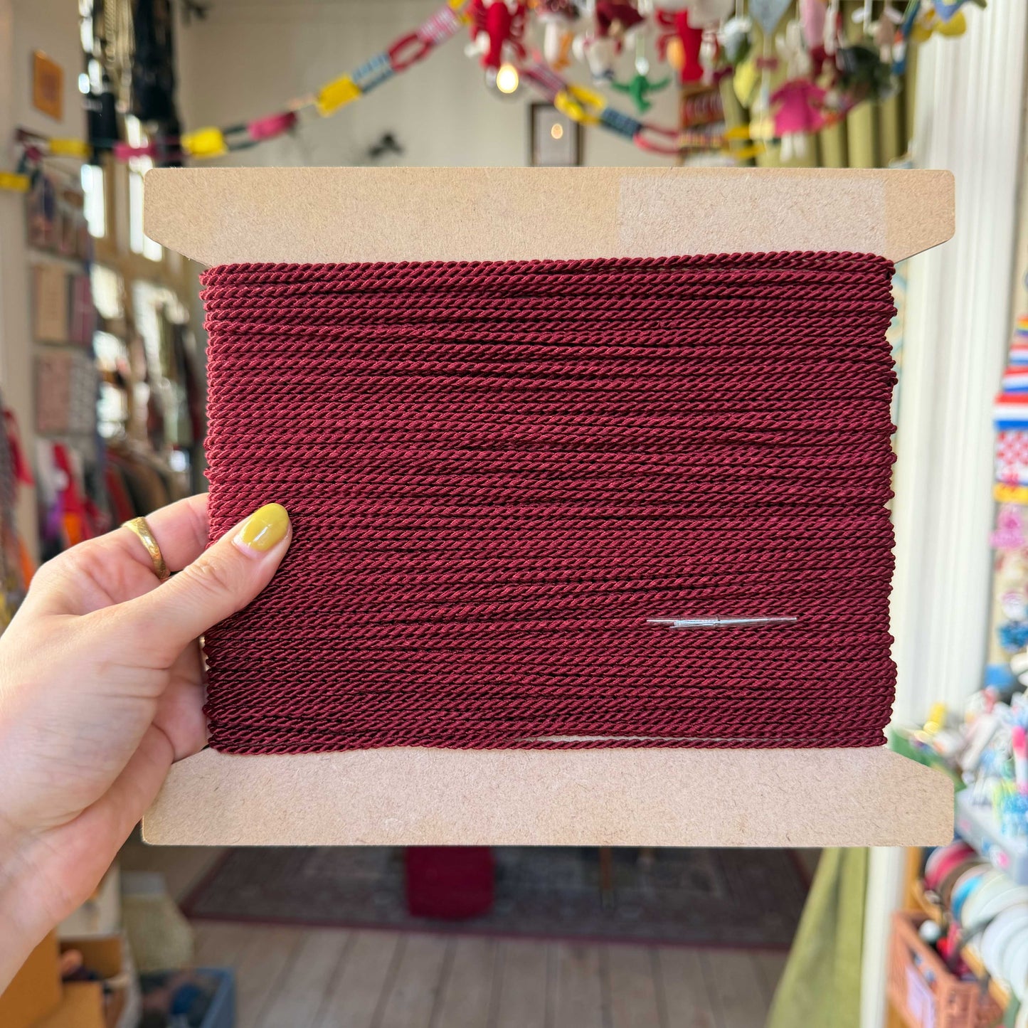 Gedraaid koord bordeaux rood 3 mm