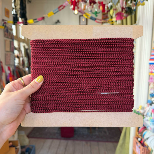 Gedraaid koord bordeaux rood 3 mm