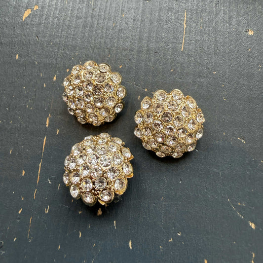 Gouden sierknoop met strass – 25 mm