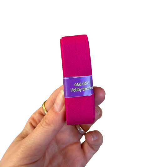 Okidoki katoenen biaisband fuchsia 766 - 20 mm