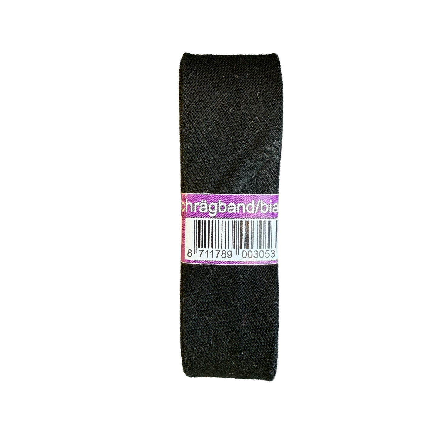 Okidoki katoenen biaisband zwart - 20 mm