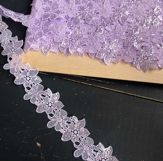 Sierband met roze bloemen 3-D