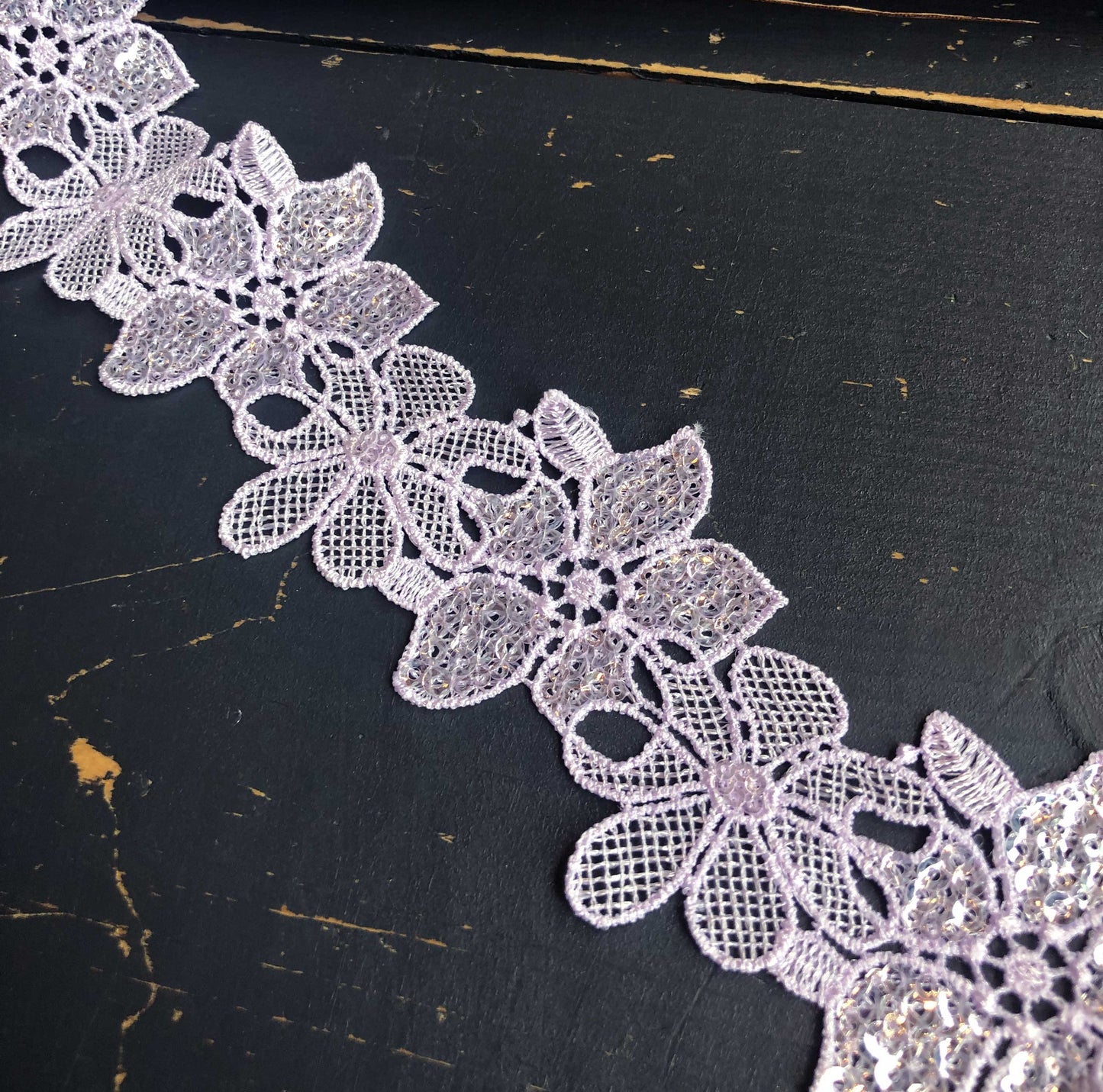 Sierband met roze bloemen 3-D