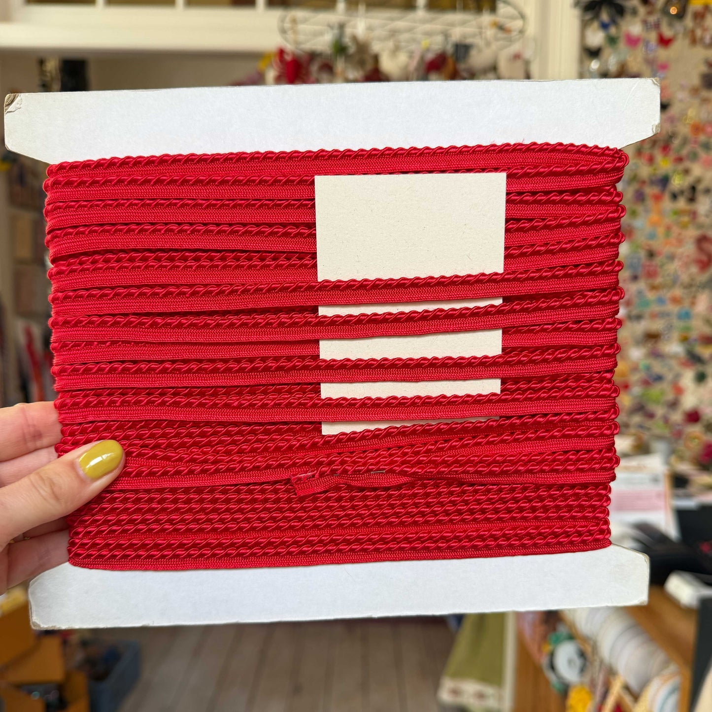Paspelband gedraaid koord rood 3 mm