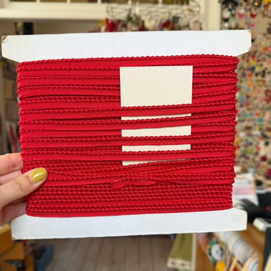 Paspelband gedraaid koord rood 3 mm