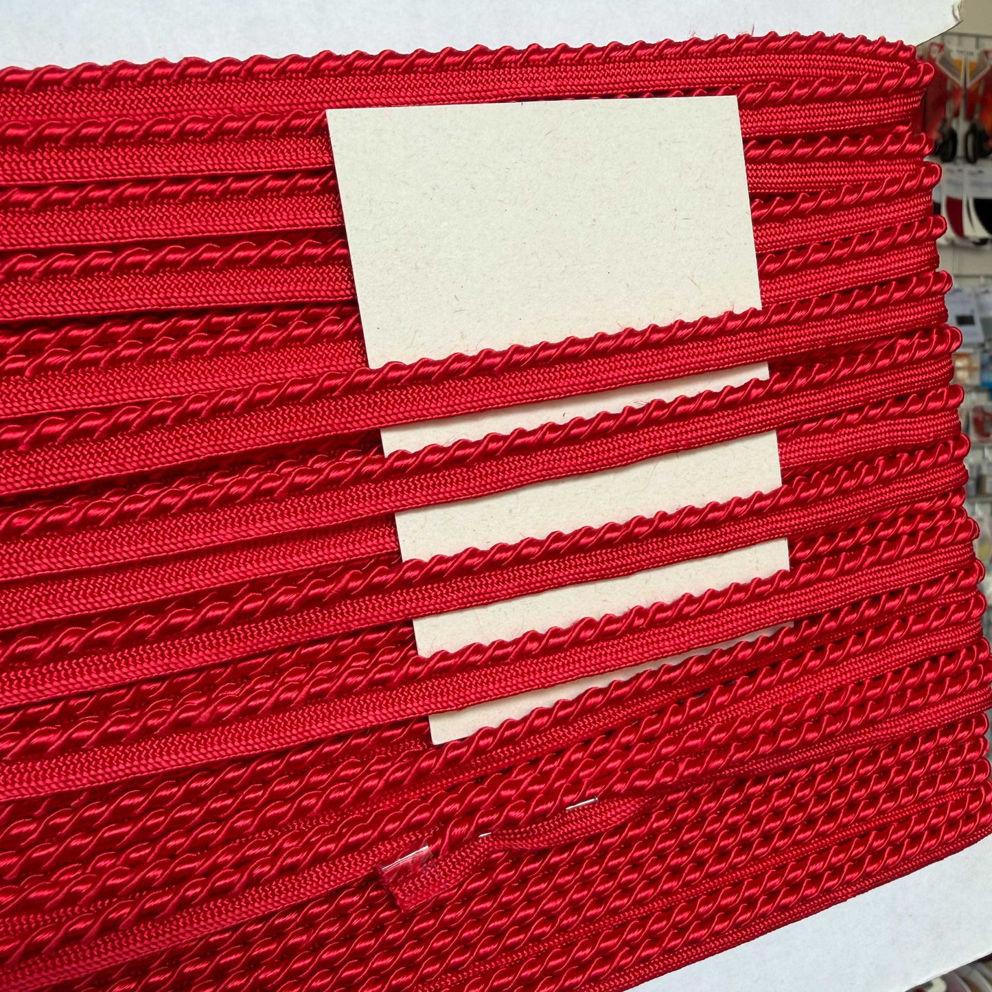 Paspelband gedraaid koord rood 3 mm