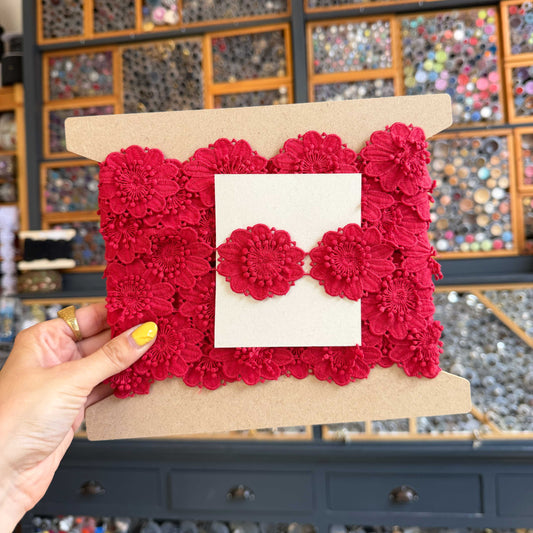 Sierband bloemen rood