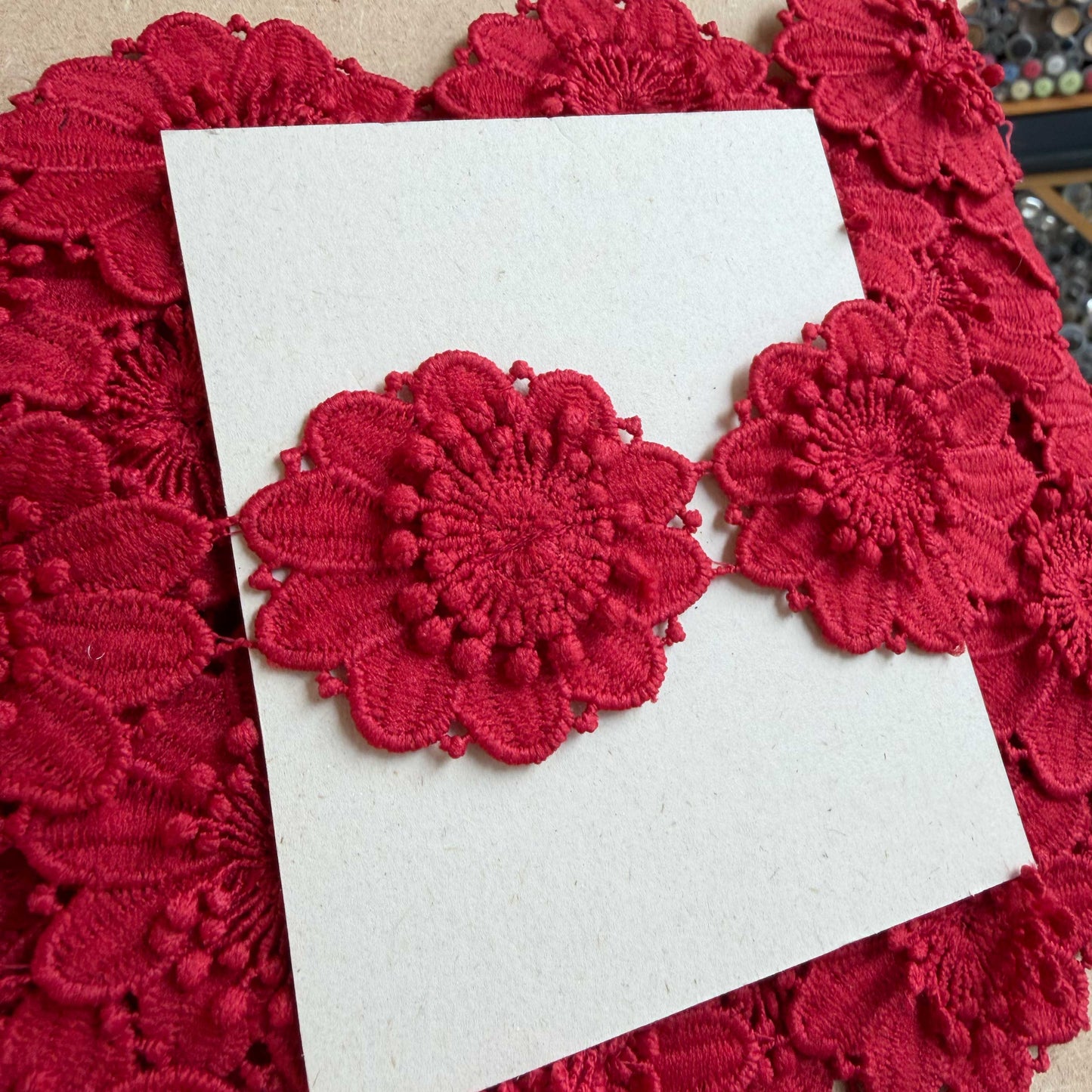 Sierband bloemen rood