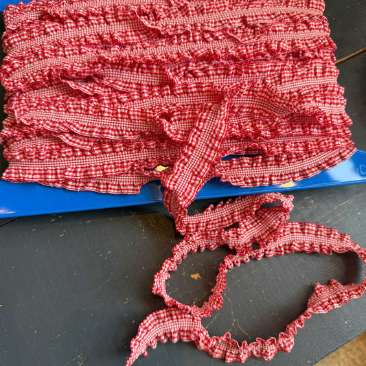 Sierband met elastiek geruit ruffle