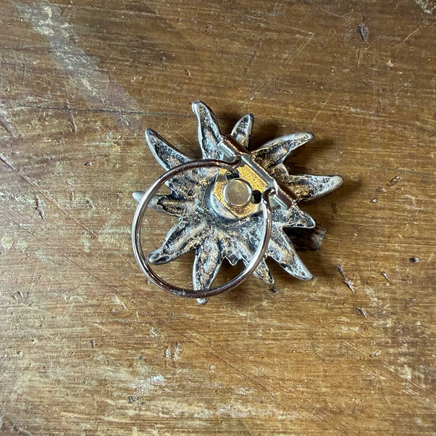 Vintage sjaalclip Edelweiss | zilverkleurig