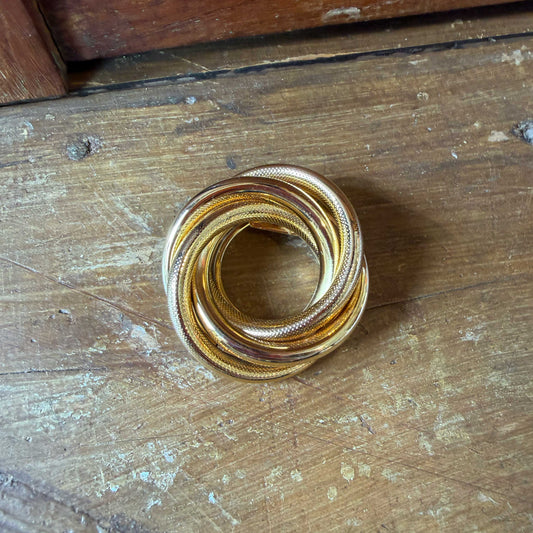 Vintage sjaalring met gevlochten ringen | goudkleurig