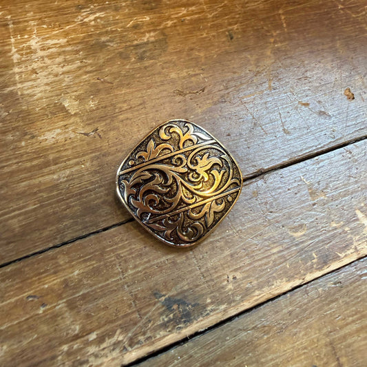 Vintage sjaalclip vierkant goud