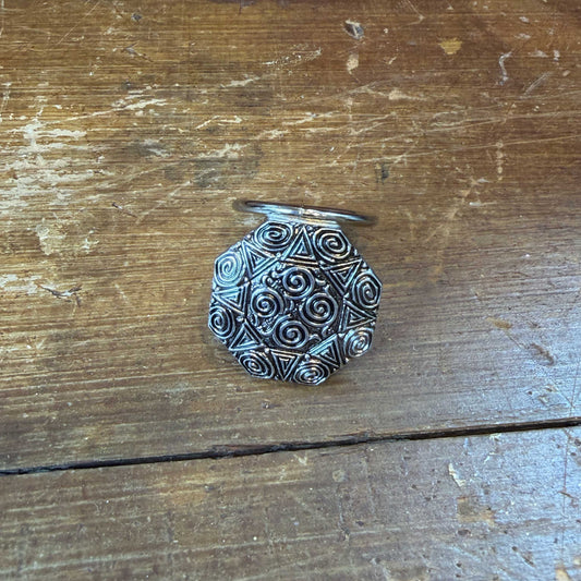 Vintage sjaalclip geometrisch zilver