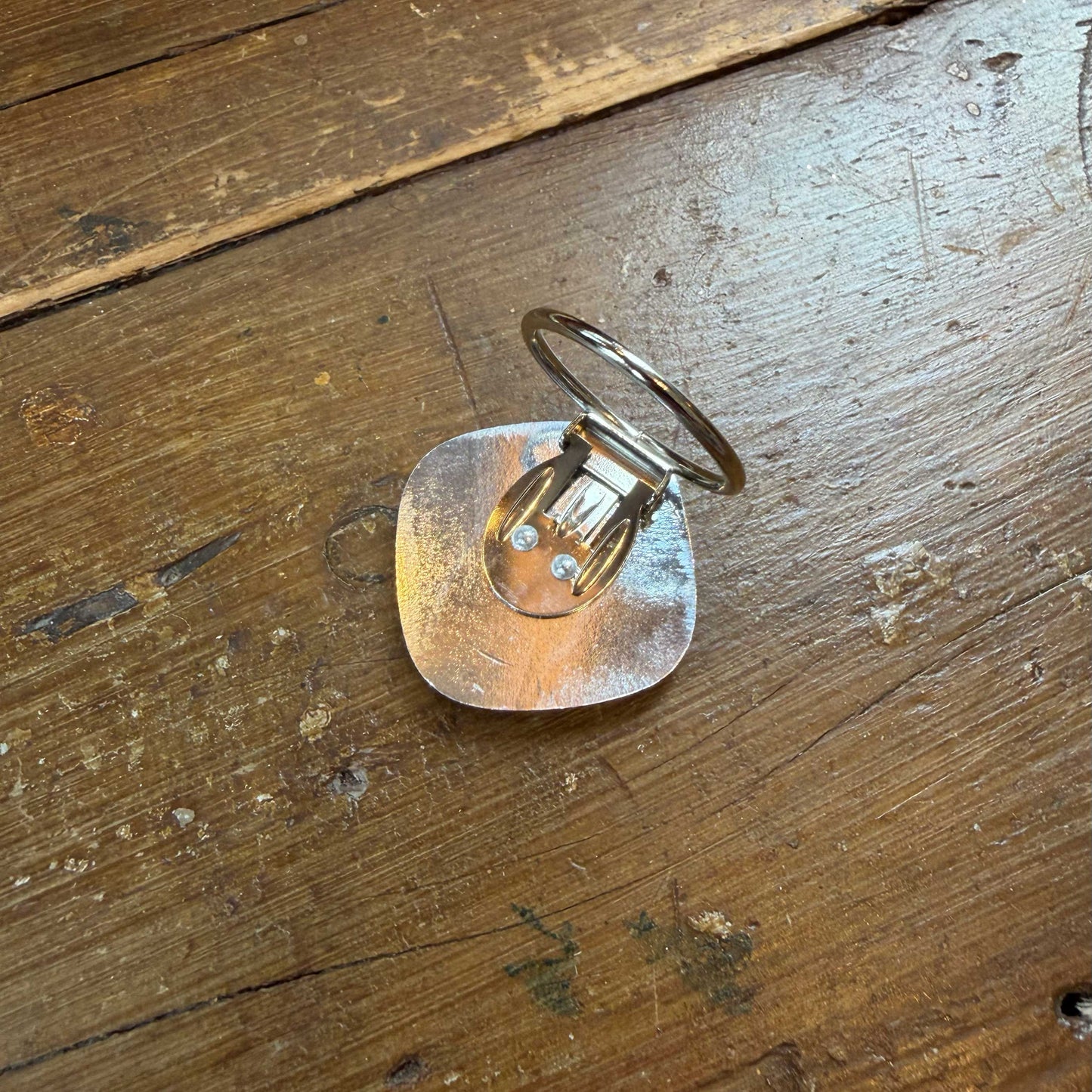 Vintage sjaalclip vierkant zilver