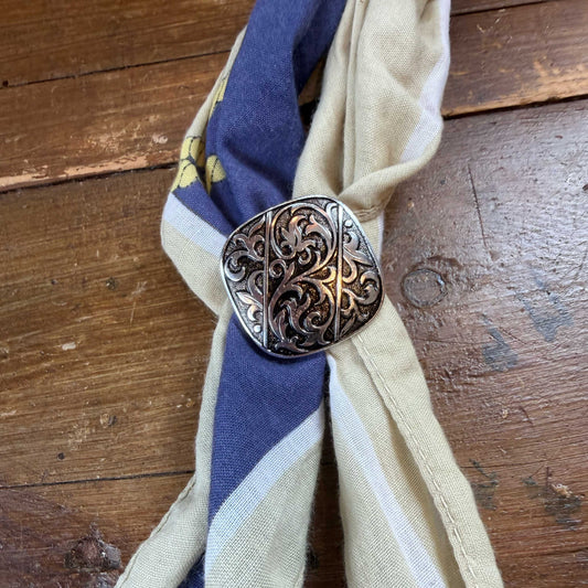 Vintage sjaalclip vierkant zilver