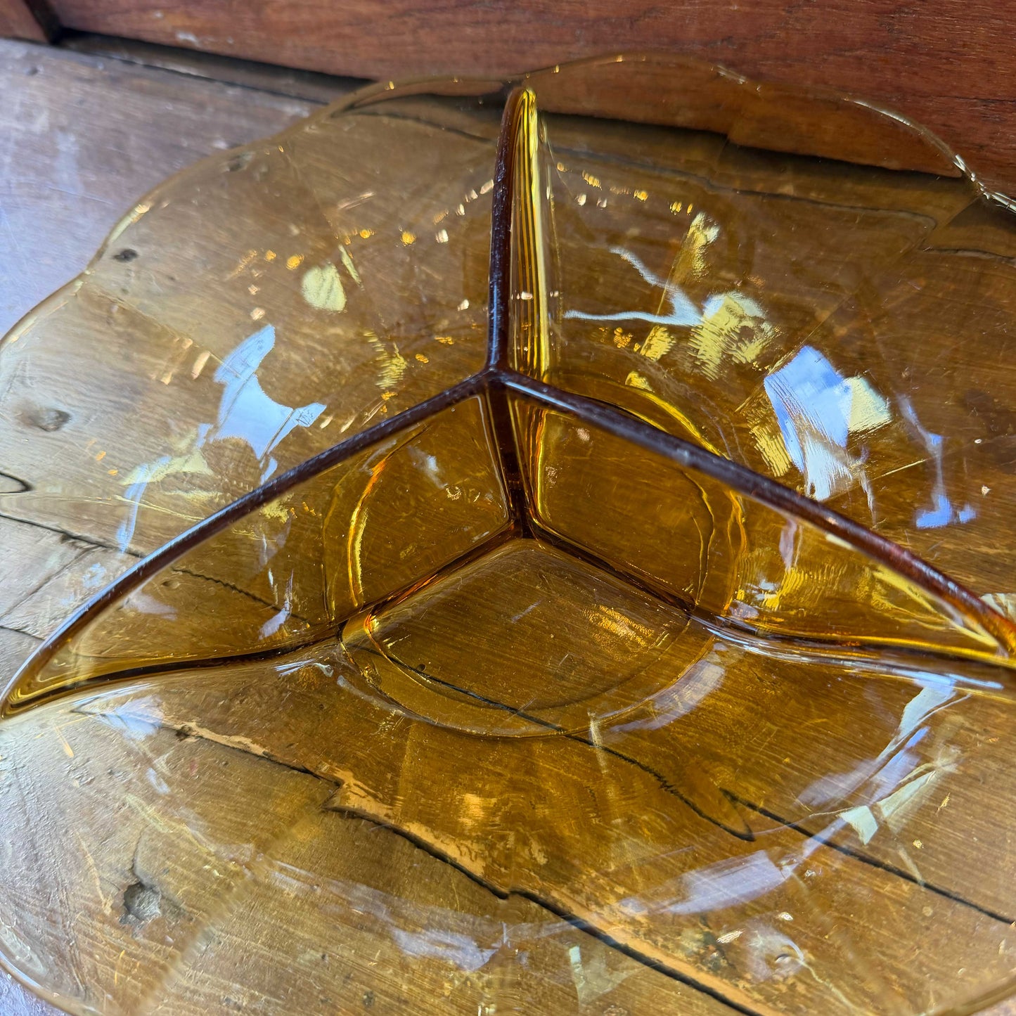 Vintage glazen schaal geel – 25 cm