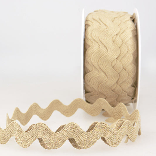 Zigzag band van katoen in een beige kleur