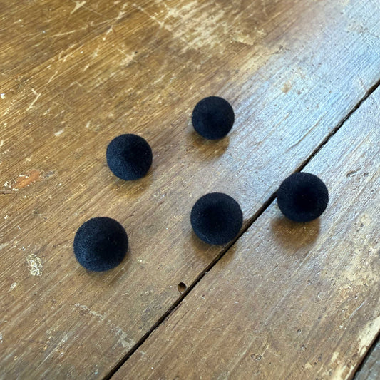 Zwarte Fluwelen Knoop Bolvormig – 10 mm
