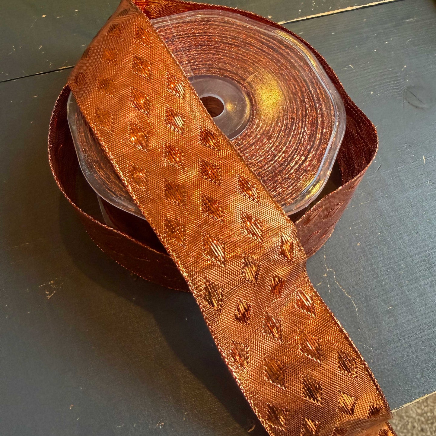 Kerstlint koperkleurig 38mm